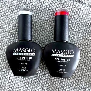 MASGLO Professional Set Gel Polish Red Fiesta And White Snow Colors UV LED